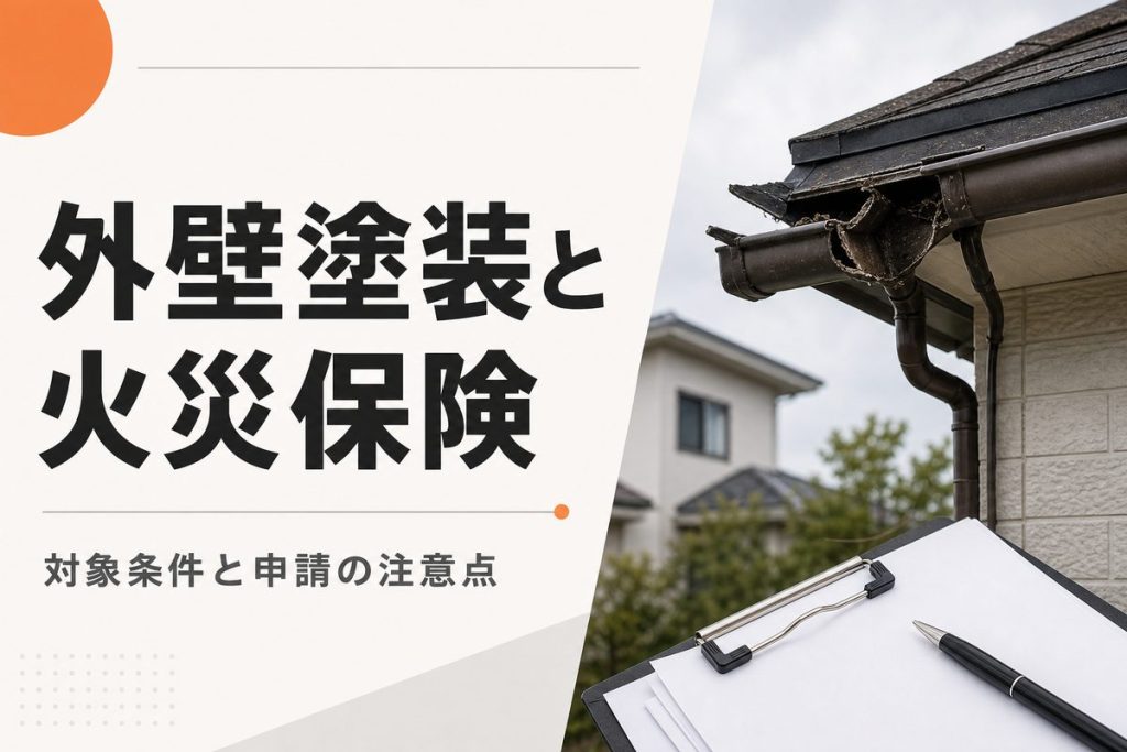 外壁塗装に火災保険は使える？対象条件と申請時の注意点