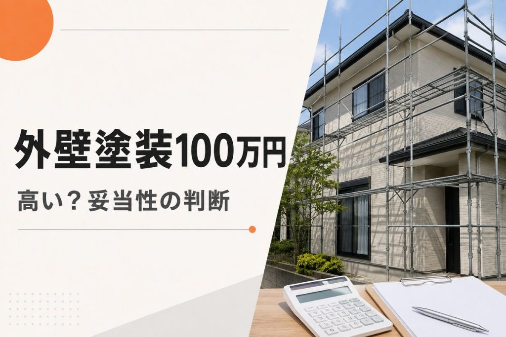 外壁塗装100万円は高い？見積もり内訳から妥当性を判断する方法