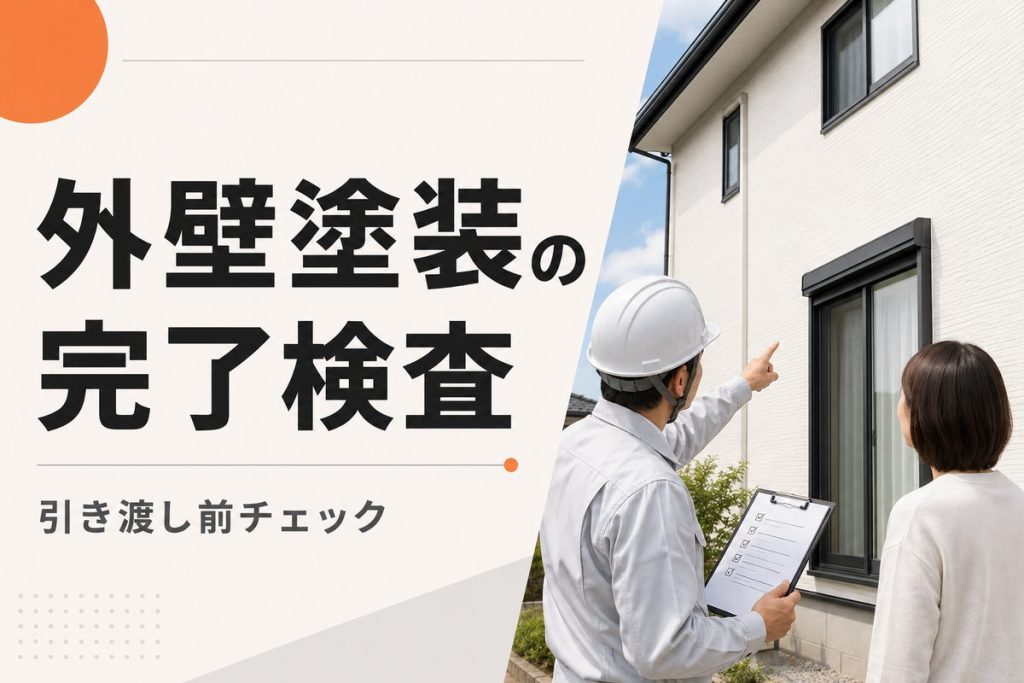 外壁塗装の完了検査チェックリスト｜引き渡し前に見る場所