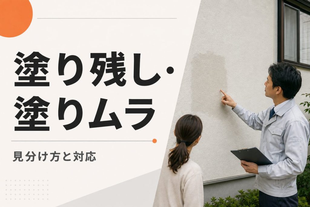 外壁塗装の塗り残し・塗りムラを見つけたら？見分け方と対応