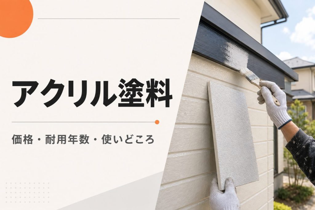 アクリル塗料とは？価格・耐用年数と外壁塗装での使いどころ