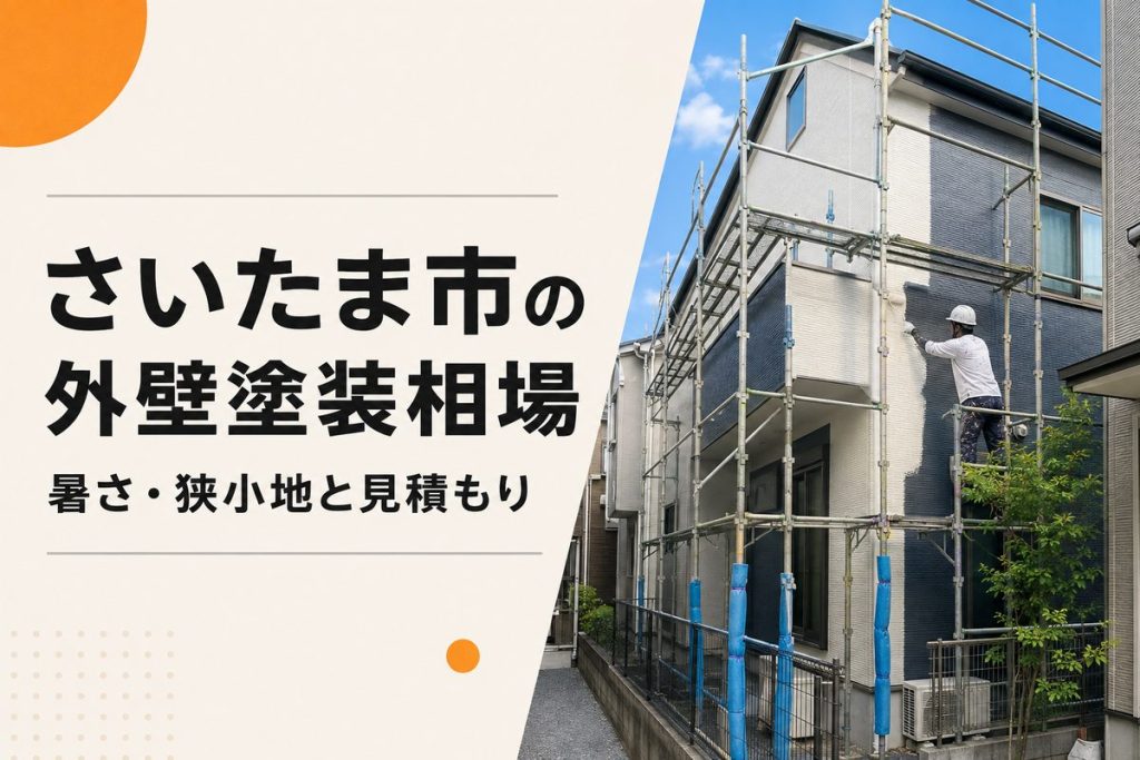 さいたま市の外壁塗装相場｜暑さ・住宅密集地の足場と費用