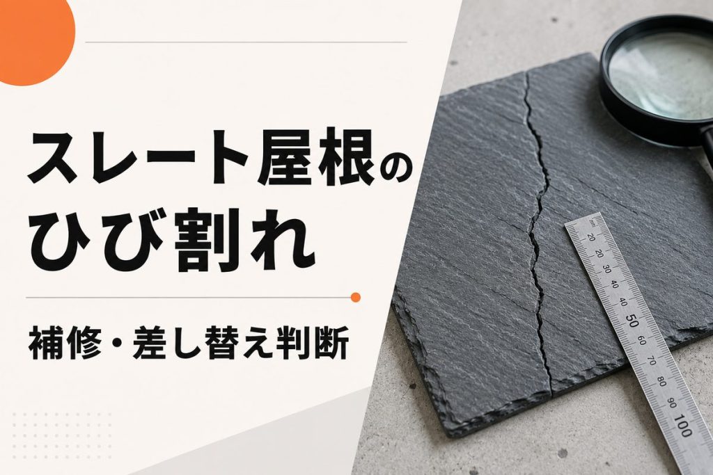 スレート屋根のひび割れ｜補修・差し替え・カバー工法の判断