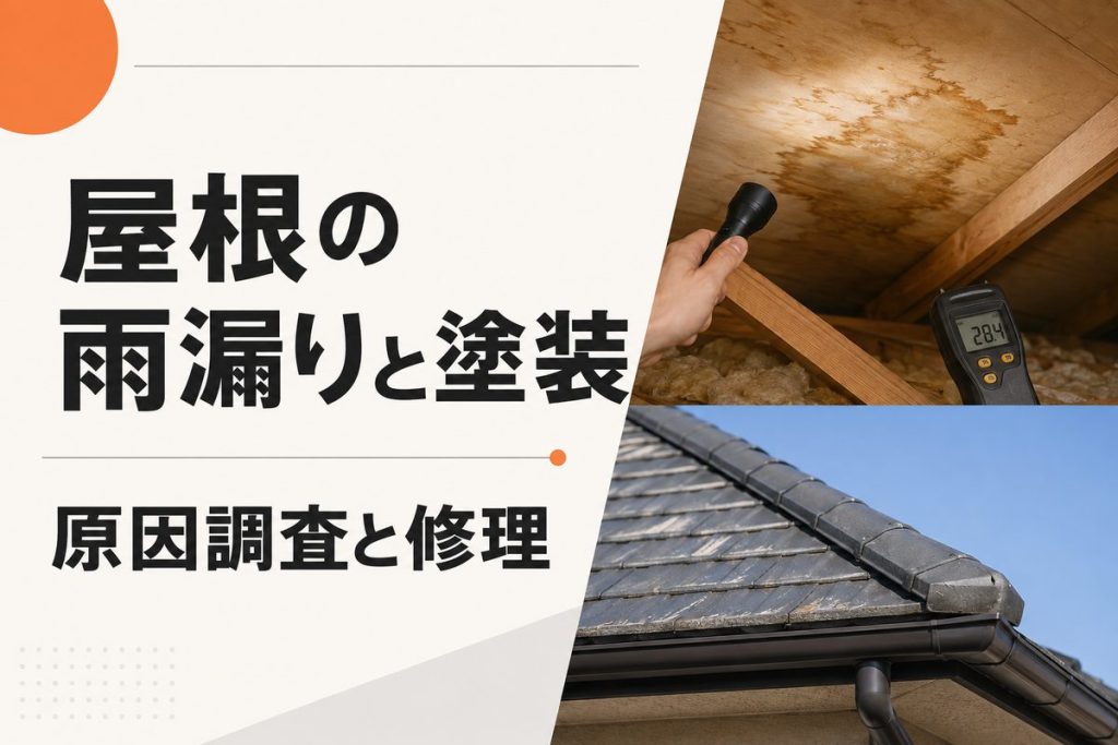 屋根の雨漏りは塗装で直る？原因調査と修理方法