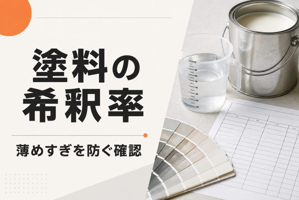 塗料の希釈率とは？薄めすぎを防ぐ仕様書と使用量の確認