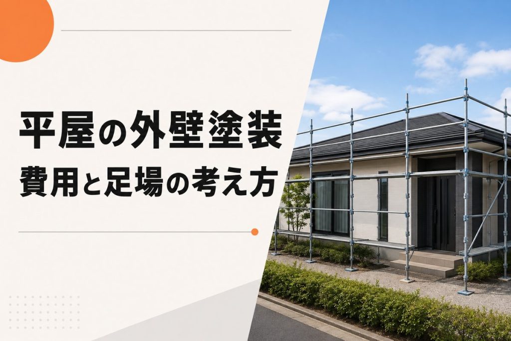 平屋の外壁塗装費用｜足場・外壁面積・屋根同時施工の考え方