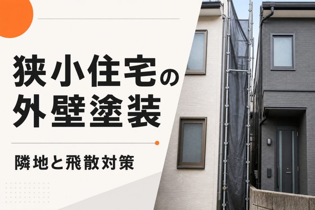 狭小住宅の外壁塗装｜足場・隣地使用・飛散対策の注意点