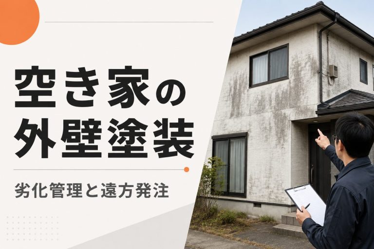 空き家の外壁塗装は必要？劣化管理・費用・遠方発注の注意点
