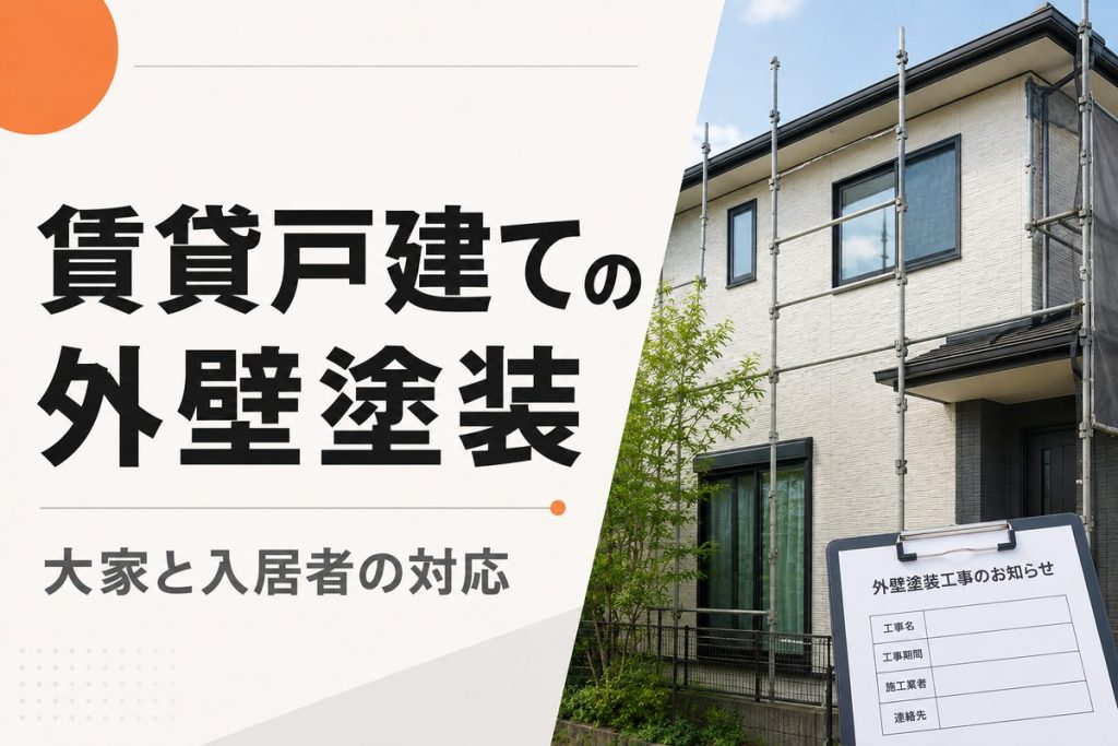 賃貸戸建ての外壁塗装｜大家が考える費用・時期・入居者対応