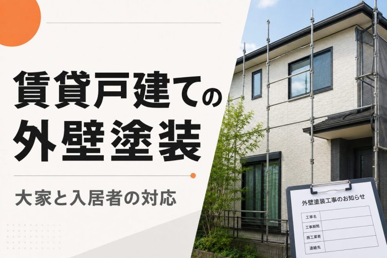 賃貸戸建ての外壁塗装｜大家が考える費用・時期・入居者対応