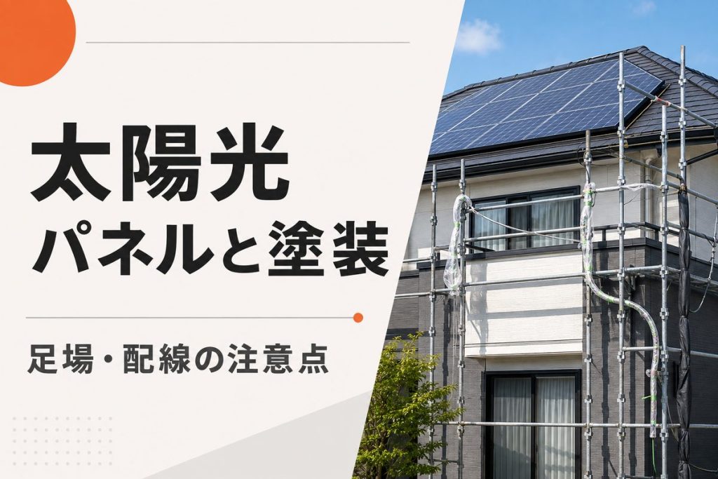太陽光パネルがある家の外壁・屋根塗装｜足場と配線の注意点