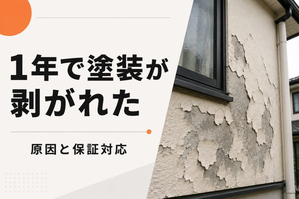 外壁塗装が1年で剥がれた原因は？保証・補修を求める手順