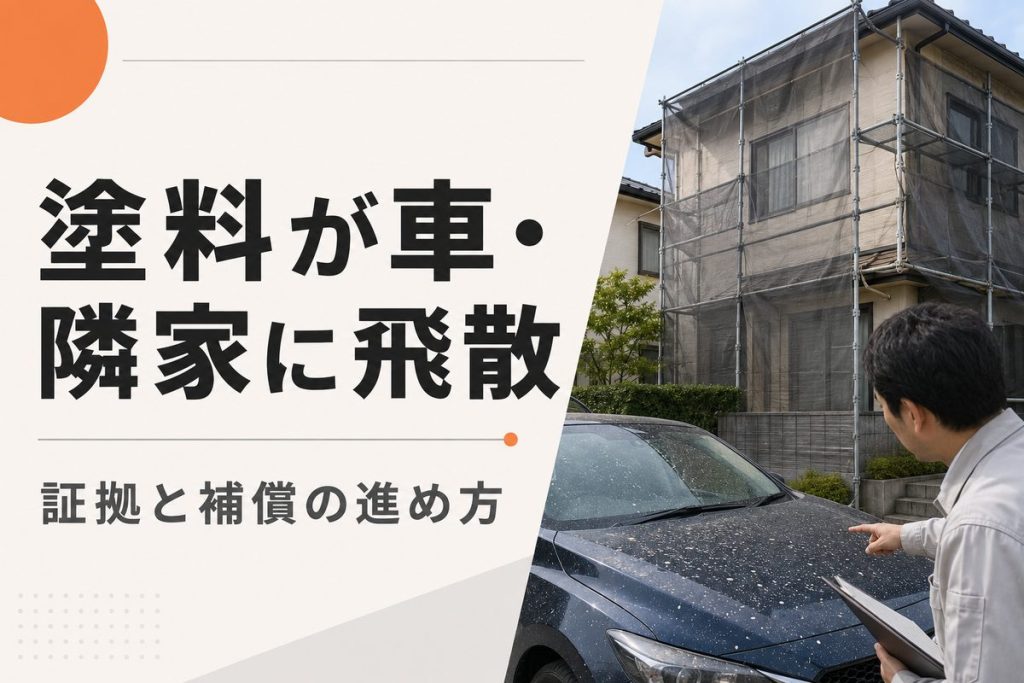 外壁塗装の塗料が車・隣家に飛散したら？証拠と補償の進め方