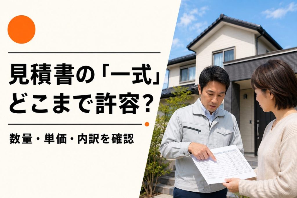 外壁塗装の見積書で「一式」は危険？許容できる項目と内訳確認