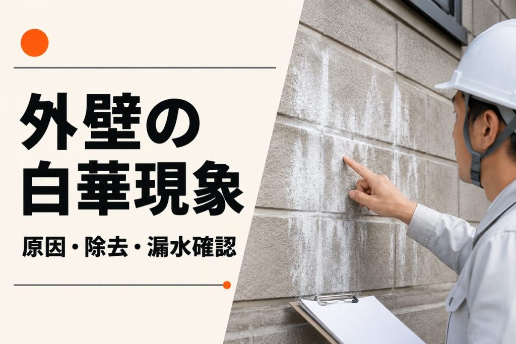 外壁のエフロレッセンスとは？白華の原因・除去と漏水確認