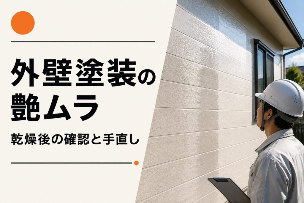 外壁塗装の艶ムラはなぜ起きる？乾燥後の確認と手直し判断