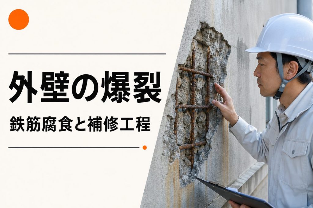 外壁の爆裂は塗装だけで直らない？鉄筋腐食と補修工程