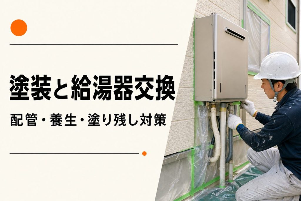 外壁塗装と給湯器交換はどちらが先？配管・養生と塗り残し対策