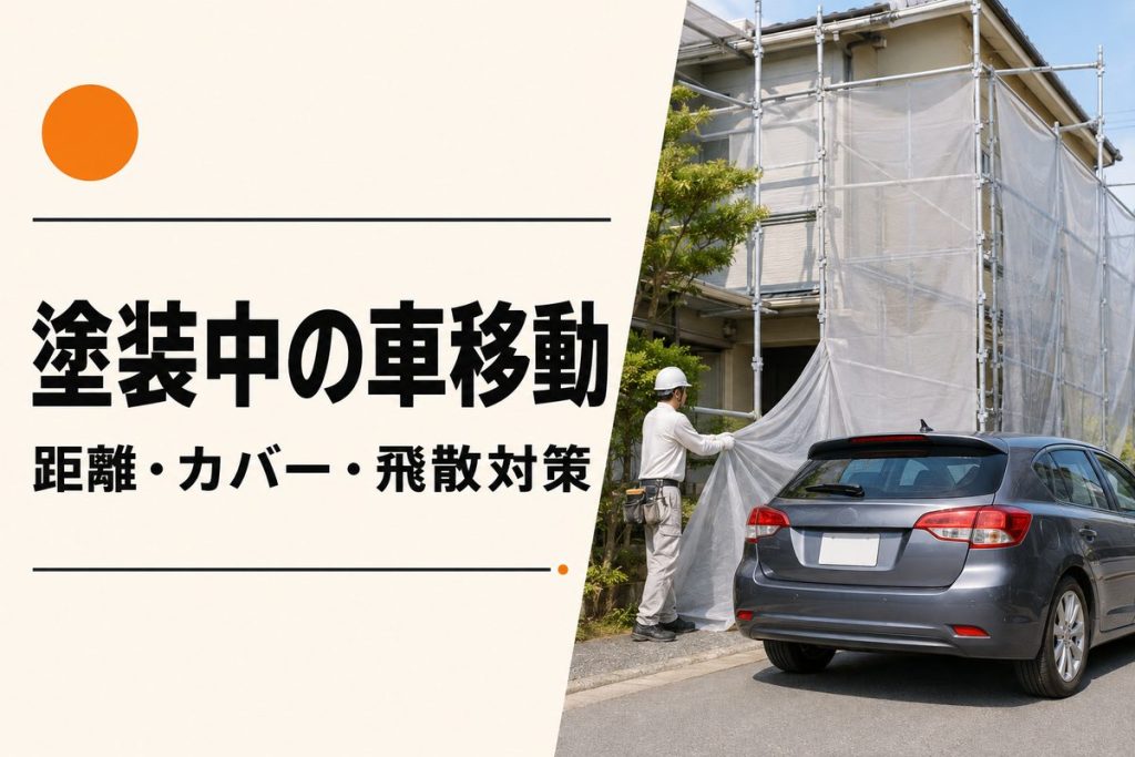 外壁塗装中は車を移動する？距離・カバーと塗料飛散への備え