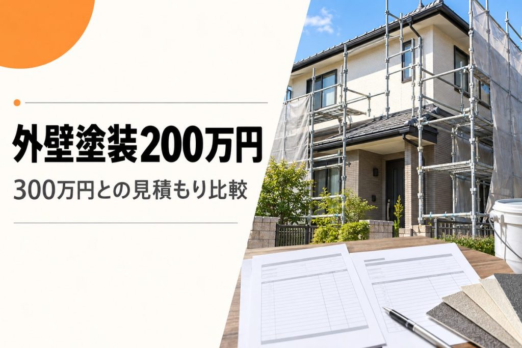 外壁塗装200万円は高い？見積もり内訳と300万円の確認点