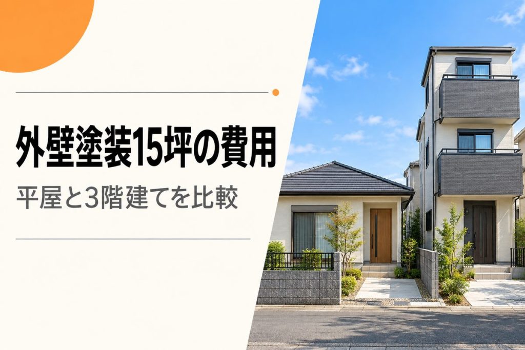 外壁塗装15坪の費用｜平屋と3階建ての見積もり比較