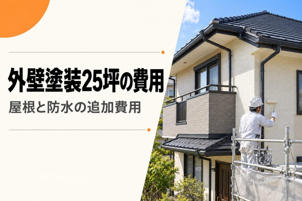 外壁塗装25坪の費用｜屋根・防水を含む見積もりとの差