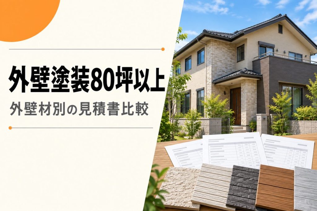 外壁塗装80坪以上の費用｜外壁材別に比べる見積書