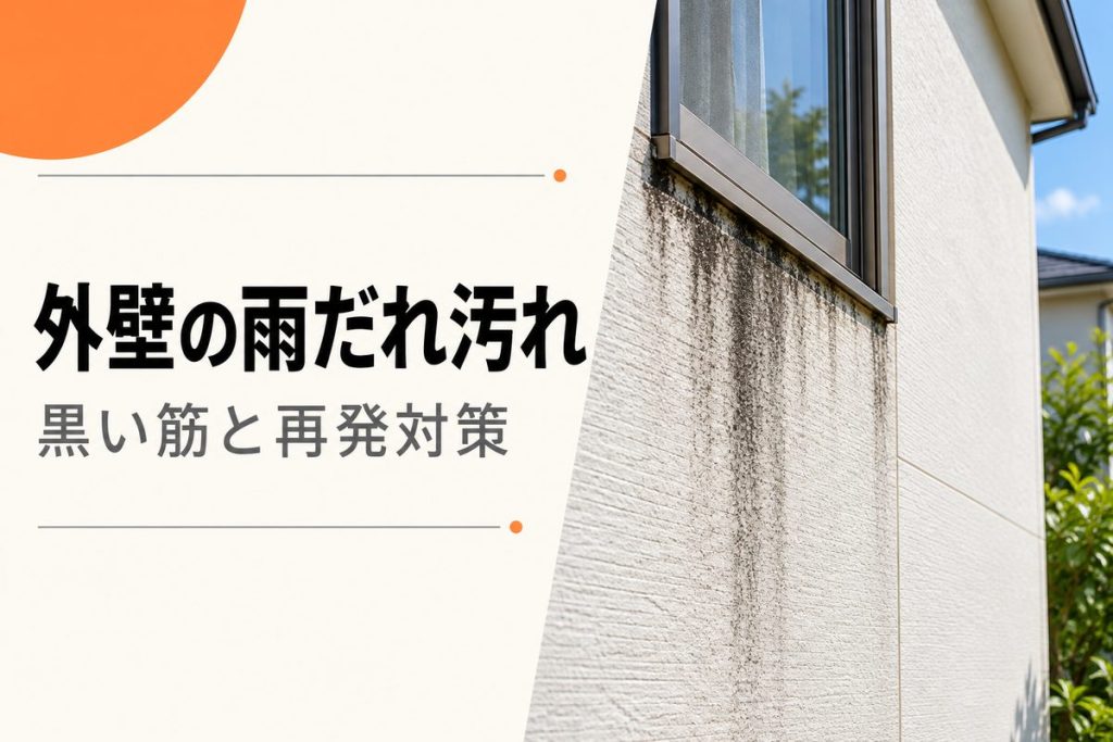 外壁の雨だれ汚れ｜窓下の黒い筋の落とし方と再発対策